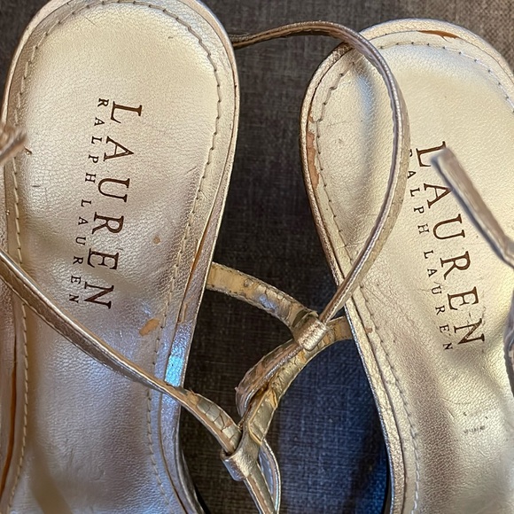 Lauren Ralph Lauren Strappy Gold Slingback Sandal! Size 7.5. See Notes & Photos! - Picture 16 of 16